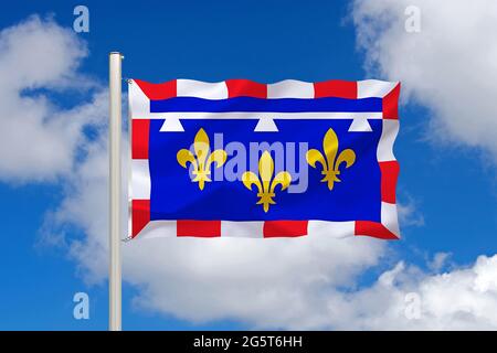 Drapeau du Centre-Val de Loire, France, Centre-Val de Loire Banque D'Images