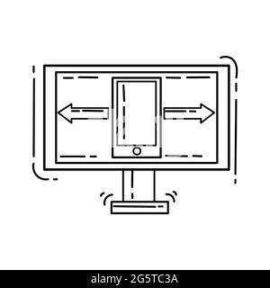 ECommerce icon Responsive . jeu d'icônes dessinées à la main, contour noir, icône Doodle, dessin d'icône vectoriel. Illustration de Vecteur