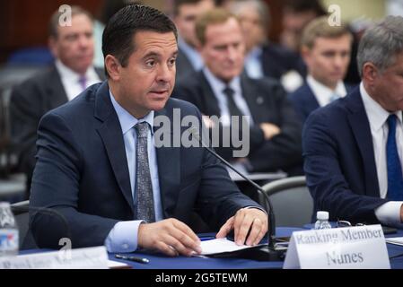 Le représentant des États-Unis Devin Nunes (républicain de Californie) fait des remarques lors d'un forum dirigé par les Républicains sur les origines du virus COVID-19, au Capitole des États-Unis, au Capitole des États-Unis à Washington, DC, USA, le mardi 29 juin, 2021. Photo de Rod Lamkey/CNP/ABACAPRESS.COM Banque D'Images