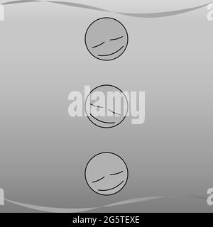 Détendez-vous le visage émotionnel en niveaux de gris avec le vent 03 Illustration de Vecteur