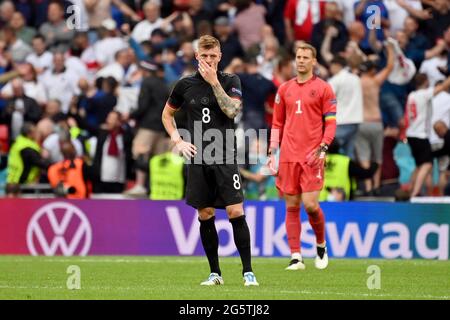 Londres, Royaume-Uni, 29/06/2021, Toni KROOS l. (GER) et Goalwart Manuel NEUER (GER) déçus. Round of 16, Game M44, England (ENG) - Germany (GER), le 29 juin 2021 à Londres/Grande-Bretagne. Football EM 2020 du 06/11/2021 au 07/11/2021. VÇ€ Banque D'Images