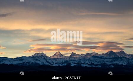 Aussicht auf das Emmental von der Lüderenalp aus in der Gem. Langnau im Emmental am 16.02.20. Foto: Markus Bolliger Banque D'Images