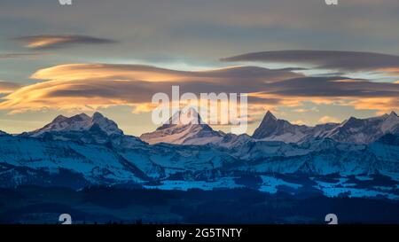 Aussicht auf das Emmental von der Lüderenalp aus in der Gem. Langnau im Emmental am 16.02.20. Foto: Markus Bolliger Banque D'Images