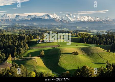 Aussicht auf das Emmental von der 'Lueg' aus in der Gem. Affoltern, c'est-à-dire AM 11.10.19. Foto: Markus Bolliger Banque D'Images