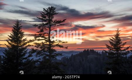 Aussicht auf das Emmental von der Lüderenalp aus in der Gem. Langnau im Emmental am 16.02.20. Foto: Markus Bolliger Banque D'Images