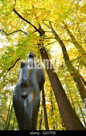 BELGIQUE. ANVERS. LE MUSÉE DE SCULPTURE EN PLEIN AIR MIDDELHEIM, OUVERT EN 1951 À BERCHEM, EST UN PARC DE SCULPTURES AVEC BEAUCOUP D'ŒUVRES MODERNES TELLES QUE CE PAN Banque D'Images