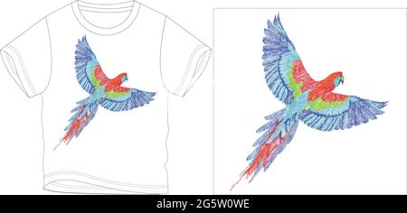 Parrot contour macaw graphique design illustration vectorielle Illustration de Vecteur