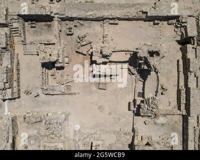 Vue sur les ruines de Pafos à Saranda Kolones sur l'île de Chypre Banque D'Images