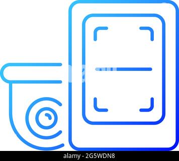 Surveillance à distance avec icône de vecteur linéaire de gradient du système de surveillance. Enregistrement vidéo instantané chez vous. Symboles de couleur de ligne fine. Moderne et moderne Illustration de Vecteur