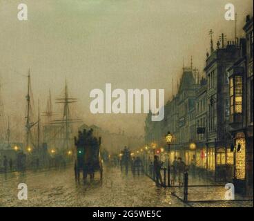 John Atkinson Grimshaw, œuvre d'art intitulée Canny Glasgow. Banque D'Images