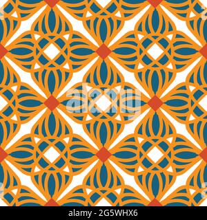 Motif vectoriel sans couture avec carrelage de style arabesque sur fond blanc. Papier peint en mosaïque marocaine simple. Illustration de Vecteur