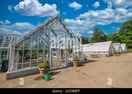 Jardin potager au château royal des reines danoises à Graasten, Danemark Banque D'Images