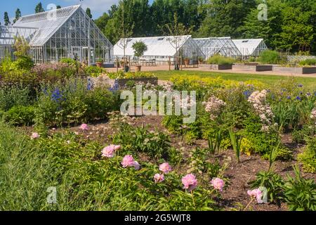 Jardin potager au château royal des reines danoises à Graasten, Danemark Banque D'Images