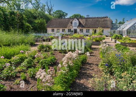 Jardin potager au château royal des reines danoises à Graasten, Danemark Banque D'Images