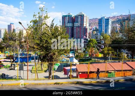 La vue sur le centre de la Paz, Bolivie - Amérique du Sud Banque D'Images