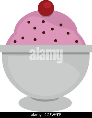 Illustration vectorielle d'une tasse de glace à saveur de framboise Illustration de Vecteur