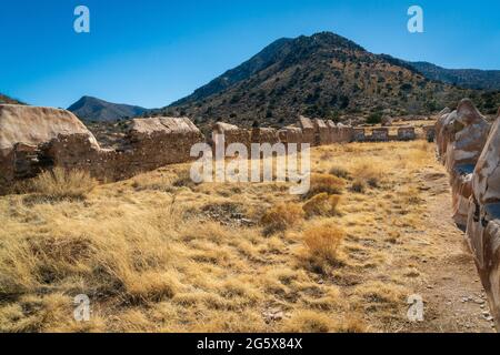 Vue sur le site historique national de fort Bowie, dans le sud-est de l'Arizona Banque D'Images