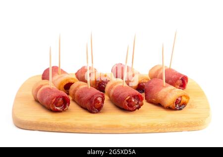 Pigs britanniques traditionnels dans le blanc avec cure-dents Banque D'Images