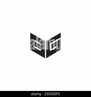 Lettre de logo Monogram modèle de conception initiale isolé sur fond blanc Illustration de Vecteur