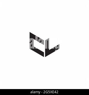 Lettre de logo Monogram modèle de conception initiale isolé sur fond blanc Illustration de Vecteur