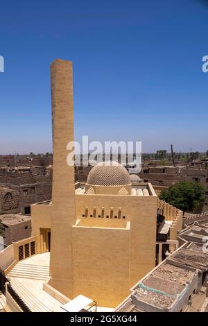 Dôme et minaret, Mosquée Abu al Stait, Basuna, Sohag, Égypte Banque D'Images