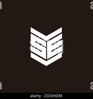 Monogramme avec emblème de style isolé sur fond noir Illustration de Vecteur