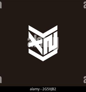Monogramme avec emblème de style isolé sur fond noir Illustration de Vecteur