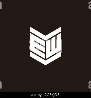 Monogramme avec emblème de style isolé sur fond noir Illustration de Vecteur