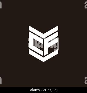 Monogramme avec emblème de style isolé sur fond noir Illustration de Vecteur