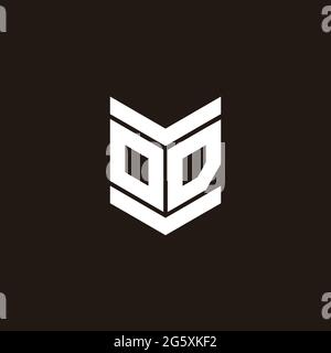 Monogramme avec emblème de style isolé sur fond noir Illustration de Vecteur