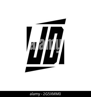 Monogramme JD logo avec modèle de conception de concept de style moderne isolé sur fond blanc Illustration de Vecteur