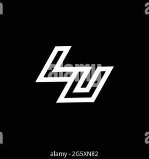 Monogramme de logo LU avec modèle de conception d'espace négatif jusqu'au style Down isolé sur fond noir Illustration de Vecteur