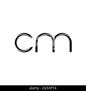 CM logo monogramme avec tranche arrondie modèle de design moderne isolé sur fond blanc Illustration de Vecteur