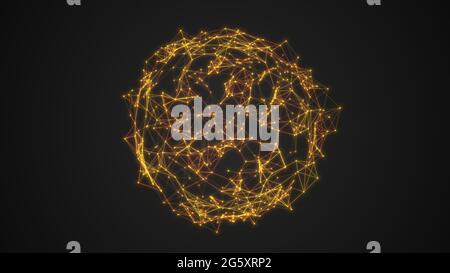 Résumé de la technologie de sphère à partir de lignes et de points. Banque D'Images