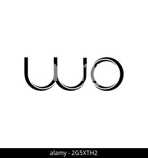 WO monogramme logo avec modèle de conception moderne à bords arrondis, isolé sur fond blanc Illustration de Vecteur