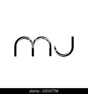 Logo MJ monogramme avec gabarit de conception moderne arrondi en tranches isolé sur fond blanc Illustration de Vecteur