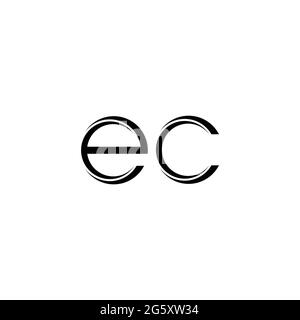 Logo EC monogramme avec modèle de conception moderne à coin arrondi isolé sur fond blanc Illustration de Vecteur