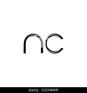 Monogramme NC logo avec modèle de conception moderne à bords arrondis, isolé sur fond blanc Illustration de Vecteur