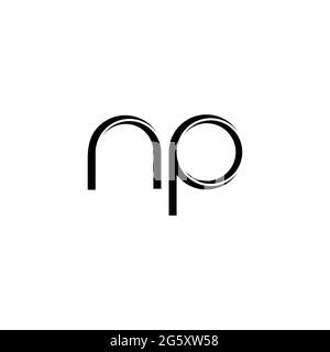 Monogramme NP logo avec modèle de conception moderne à bords arrondis, isolé sur fond blanc Illustration de Vecteur