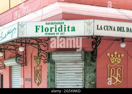 Restaurant El Floridita, fermé en raison d'une pandémie, la Havane, Cuba, 2021 Banque D'Images