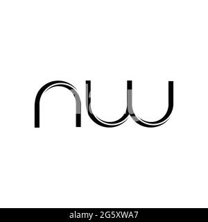 Logo NW monogramme avec gabarit de conception moderne arrondi en tranches isolé sur fond blanc Illustration de Vecteur