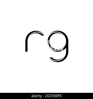 Logo RG monogramme avec modèle de conception moderne à coin arrondi isolé sur fond blanc Illustration de Vecteur