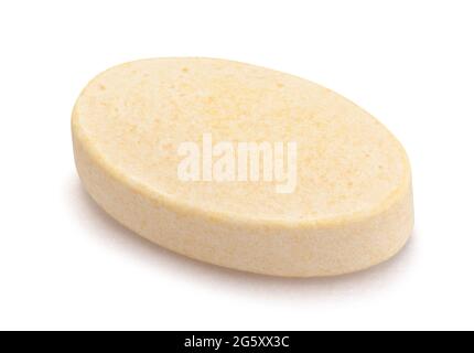 chemin de pilules de vitamine isolé sur blanc Banque D'Images