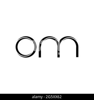 Monogramme OM logo avec modèle de conception moderne à bords arrondis, isolé sur fond blanc Illustration de Vecteur