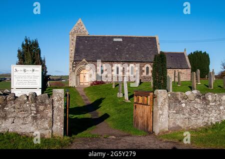 L'église médiévale de Branxton célèbre par son association avec la bataille de Flodden (1513) une grande victoire anglaise sur les Écossais Banque D'Images