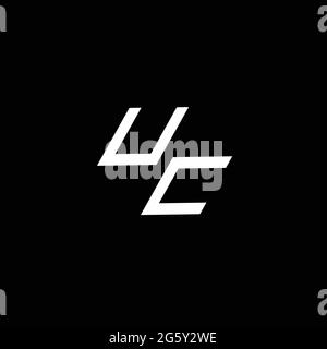 Monogramme UC avec modèle de conception moderne jusqu'en bas isolé sur fond noir Illustration de Vecteur