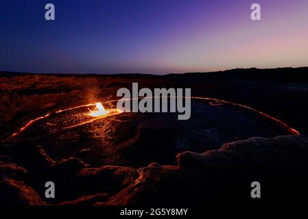ERTA Ale dans le ligth de lever de soleil Banque D'Images