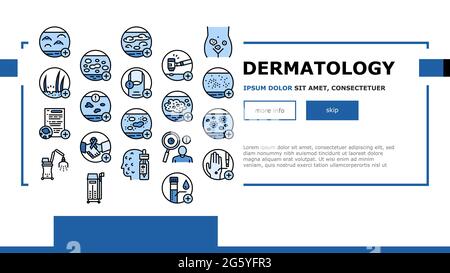 Vecteur d'en-tête d'atterrissage pour problème de dermatologie Illustration de Vecteur