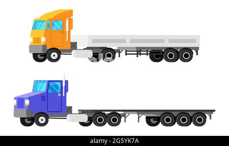 Grand camion vide tracteur Trail Illustration de Vecteur