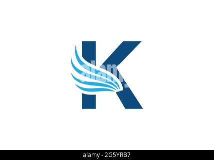 Logo lettre K initial avec modèle vectoriel de typographie professionnelle moderne créative. Concept du logo Falcon Illustration de Vecteur